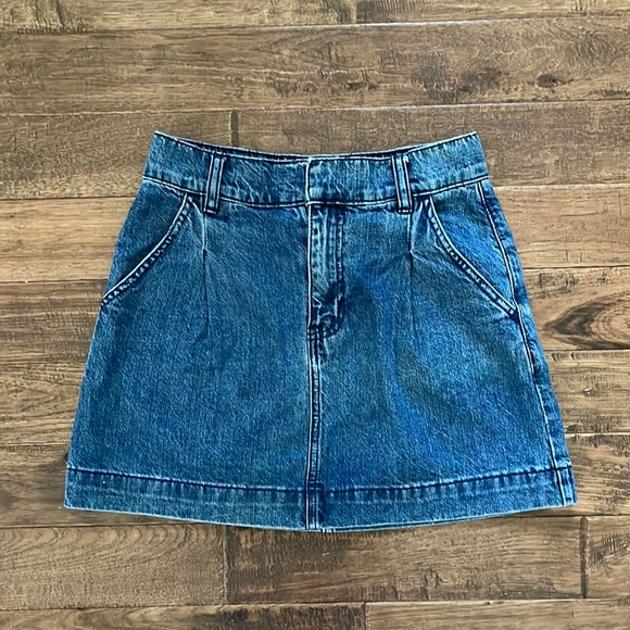 We the Free Skirt Jade Mini A-line Denim Jean Skirt (missing belt) Size 24 - Picture 3 of 5